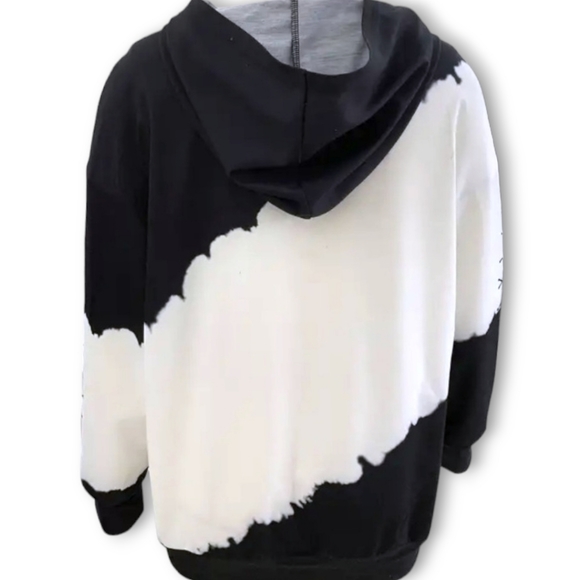 Nightmare Before Christmas Jack Skellington Black & White Hoodie Sweatshirt,sz M - Picture 7 of 10